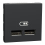 Розетка USB подвійна 2.1А 2 модулі антрациту [NU341854] PC Unica New Шнейдер Електрік