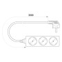 Удлинитель 3м с з/к 3 гнезда без выключателя baby protect [s042004] e.es.3.3.z.b E.NEXT