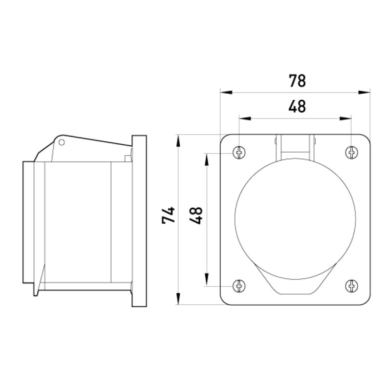 Силовая розетка 2P+PE 16А 230В встраиваемая IP44 красная [p012010] E.NEXT e.socket.pro.3.16.wall