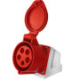Силова розетка 3P+N+PE 16А 380В стаціонарна IP44 червона [p012007] E.NEXT e.socket.pro.5.16