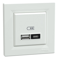 USB розетка тип А+С 21W 3A белый ABS [EPH2700521] Шнейдер Электрик