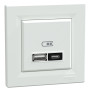 USB розетка тип А+С 21W 3A белый ABS [EPH2700521] Шнейдер Электрик