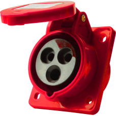 Силовая розетка 2P+PE 16А 230В встраиваемая IP44 красная [p012010] E.NEXT e.socket.pro.3.16.wall