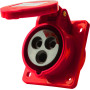 Силовая розетка 2P+PE 16А 230В встраиваемая IP44 красная [p012010] E.NEXT e.socket.pro.3.16.wall