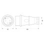 Силовая вилка 3P+N 32А 250В переносная каучук IP44 черная [s9100032] E.NEXT e.plug.rubber.070.32