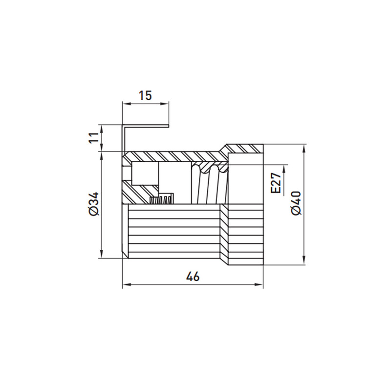 Патрон E27 56х41mm керамічний [s9100014] e.lamp socket.Е27.cer E.NEXT