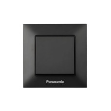 Выключатель одноклавишный Arkedia Slim с рамкой ABS черный [WNTC00012BL-UA1] Panasonic
