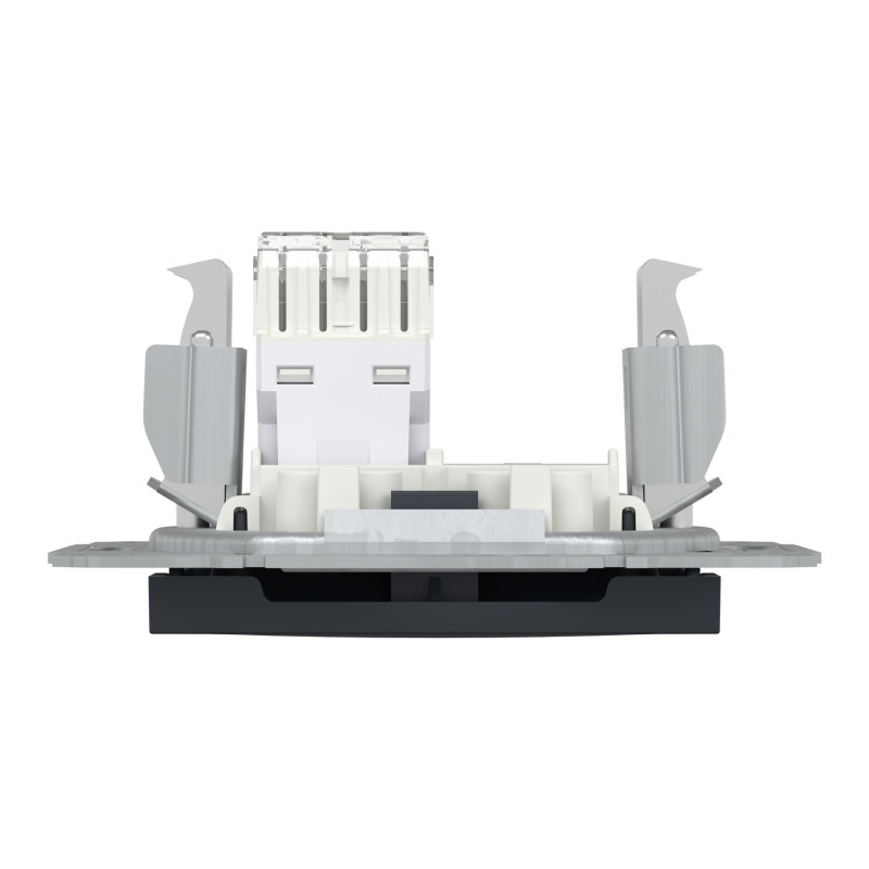 Розетка комп'ютерна RJ45 UTP кат.6 Asfora чорна ABS [EPH4700171] Шнейдер Електрік