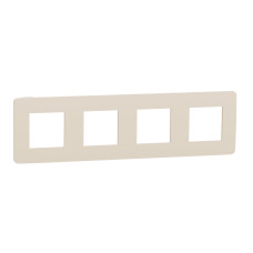 Рамка 4-постовая Бежевая/Бежевая 85х298х10mm ABS [NU280844] Unica New Schneider Electric
