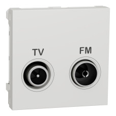 Розетка TV R Белый 45х45х28mm ABS-UV [NU345118] Unica New Schneider Electric