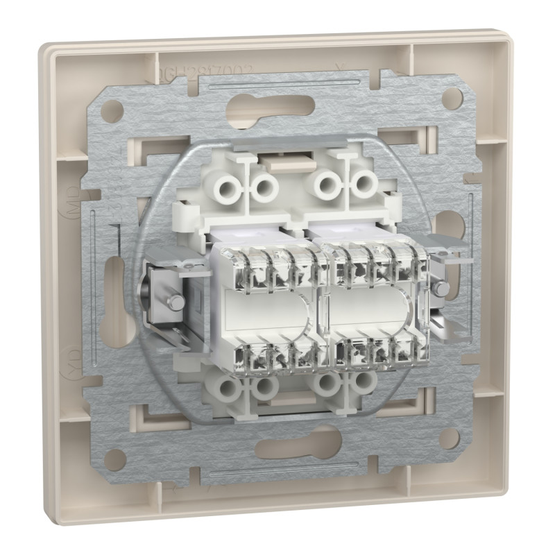 Розетка компьютерная с рамкой RJ45 UTP кат.5Е Asfora слоновая кость ABS [EPH4400123] Шнейдер Электрик