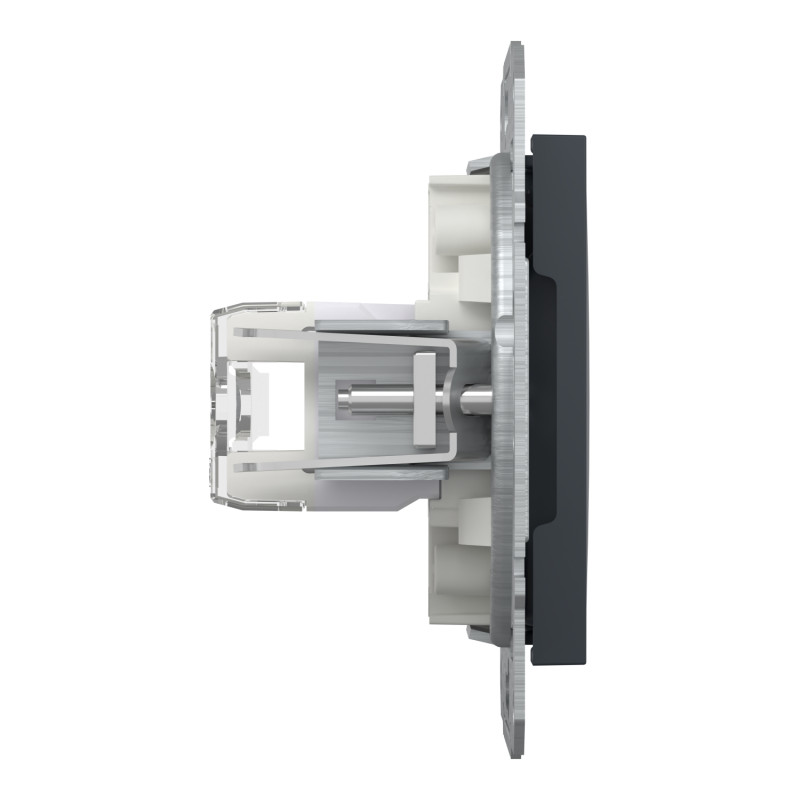 Розетка комп'ютерна RJ45 UTP кат.6 Asfora чорна ABS [EPH4700171] Шнейдер Електрік