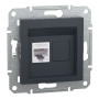 Розетка комп'ютерна RJ45 UTP кат.6 Asfora чорна ABS [EPH4700171] Шнейдер Електрік