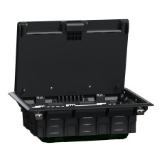 Лючок напольный 8 модулей 200x70x275мм пластик [INS52124] Unica System+ Schneider Electric