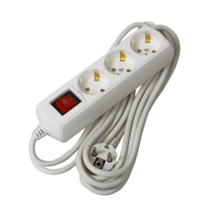 Удлинитель с выключателем 5м 3 гнезда 2Р+PЕ IP20 [WYP10-10-03-05-GS-G-U] ECO UEC