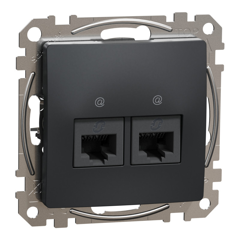 Два разъема RJ45 кат.5E UTP черный [SDD114452] ABS-UV Sedna Design&Element Шнейдер Электрик