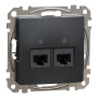 Два разъема RJ45 кат.5E UTP черный [SDD114452] ABS-UV Sedna Design&Element Шнейдер Электрик