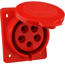 Силовая розетка 3P+N+PE 32А 400В встраиваемая IP44 красная [A0080030006] ГВ (425) АСКО