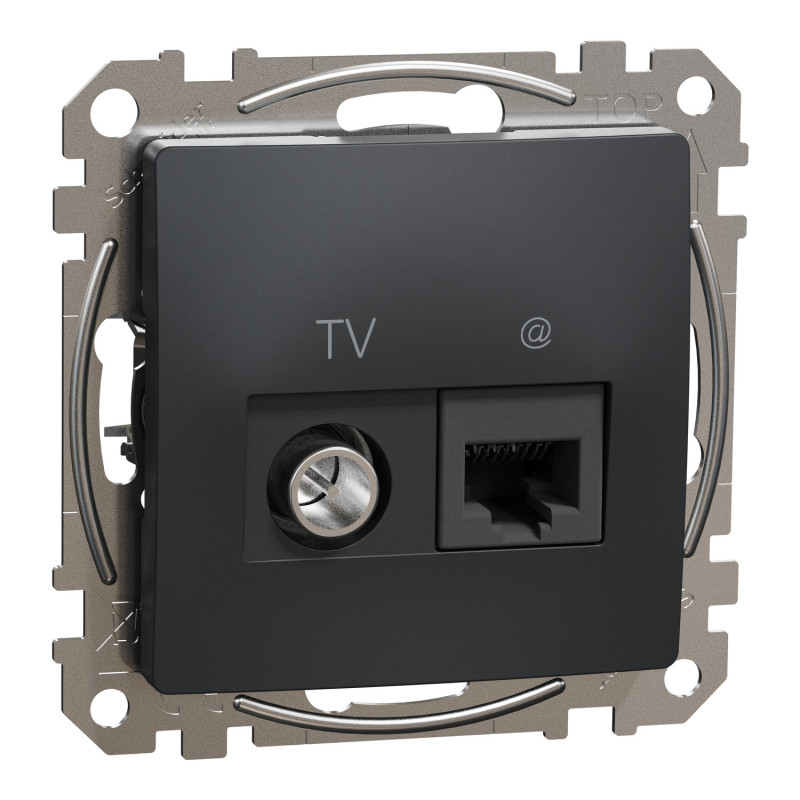 Розетка RJ45 кат.6 UTP -TV черная [SDD114469T] ABS-UV Sedna Design&Element Шнейдер Электрик