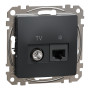 Розетка RJ45 кат.6 UTP -TV черная [SDD114469T] ABS-UV Sedna Design&Element Шнейдер Электрик