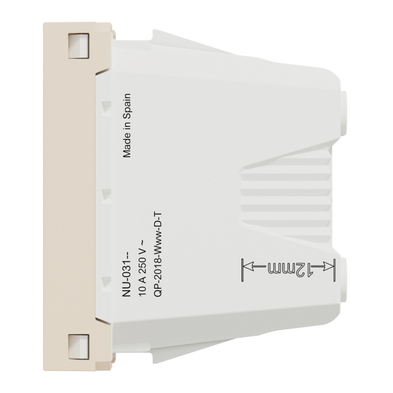 Розетка со шторками 10А Бежевый 45х22.5х37mm PC [NU303144] Unica New Schneider Electric