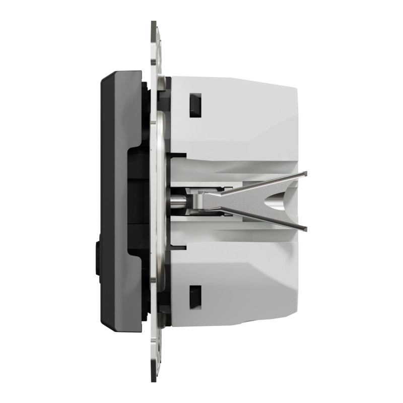 USB розетка A+C 3A Asfora чорна ABS [EPH2700471] Шнейдер Електрік