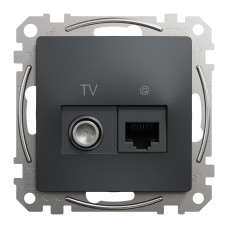 Розетка RJ45 кат.6 UTP -TV черная [SDD114469T] ABS-UV Sedna Design&Element Шнейдер Электрик