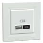 USB розетка тип А+С 21W 3A белый ABS [EPH2700521] Шнейдер Электрик