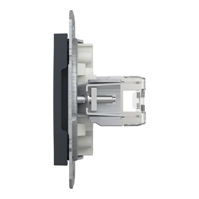 Розетка комп'ютерна RJ45 UTP кат.6 Asfora чорна ABS [EPH4700171] Шнейдер Електрік