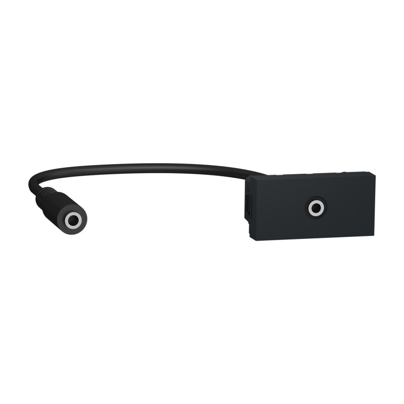 Розетка Minijack 1 модуль антрацит [NU343354] ABS-UV Unica New Шнейдер Электрик