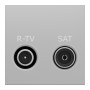 Розетка R-TV SAT одинарная 2 модули алюминий [NU345430] ABS-UV Unica New Шнейдер Электрик
