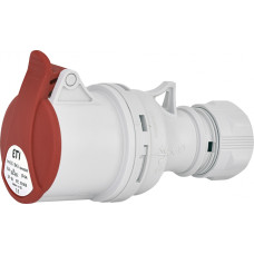Силовая розетка 3P+PE 16А 400В переносная IP44 красная [4482001] ES-1643 ETI