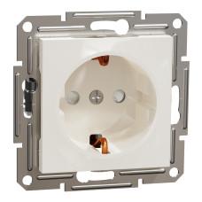 Розетка с ж/к и шторкой ASFORA 71x71x42mm кремовая [EPH2970223] Schneider Electric