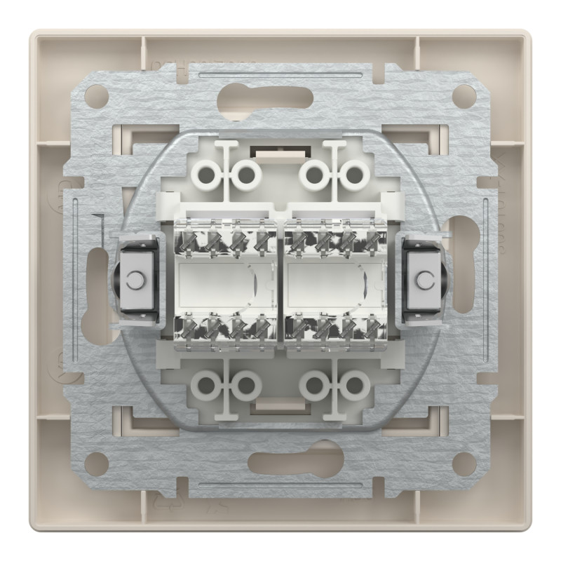 Розетка компьютерная с рамкой RJ45 UTP кат.5Е Asfora слоновая кость ABS [EPH4400123] Шнейдер Электрик
