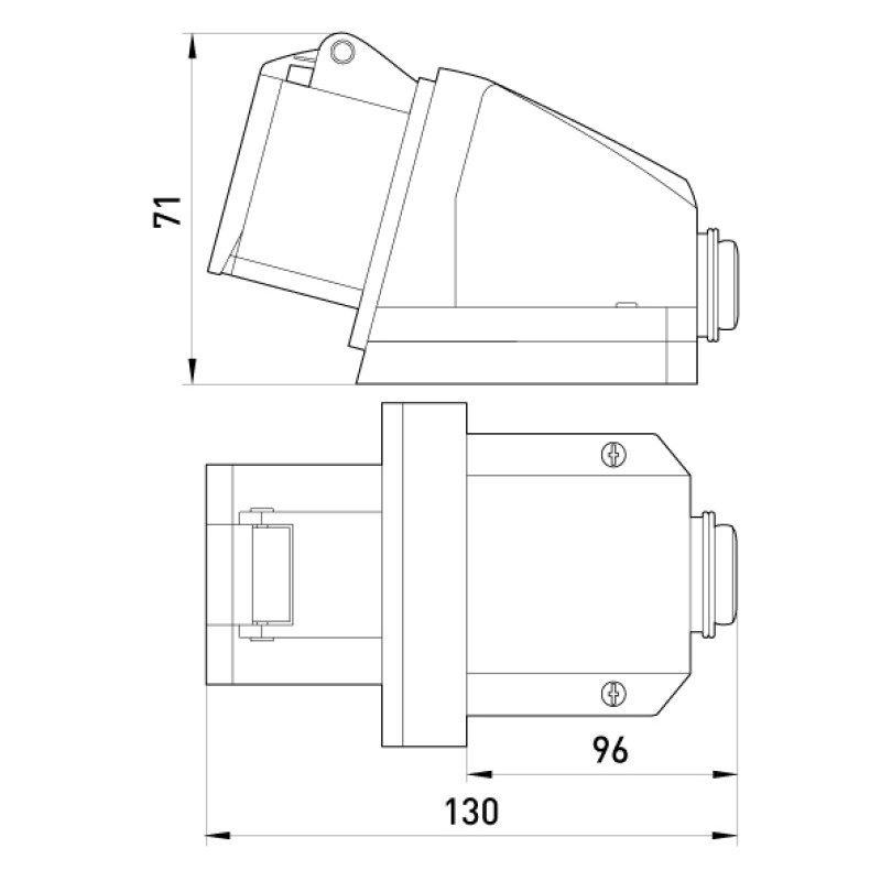 Силова розетка 3P+N+PE 16А 380В стаціонарна IP44 червона [p012007] E.NEXT e.socket.pro.5.16