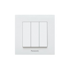 Выключатель трехклавишный Karre Plus 55 с рамкой ABS белый [WDTC90152WH-UA1] Panasonic