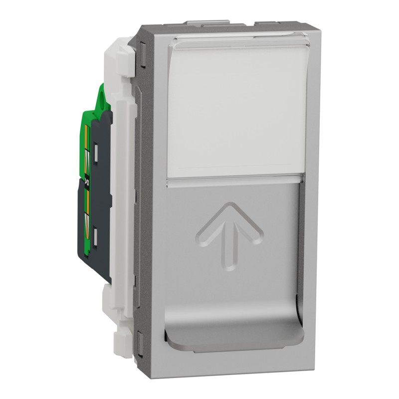 Розетка компьютерная RJ45 категория 5UTP 1 модуль алюминий [NU341030] ABS-UV Unica New Шнейдер Электрик