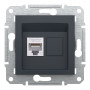 Розетка комп'ютерна RJ45 UTP кат.6 Asfora чорна ABS [EPH4700171] Шнейдер Електрік