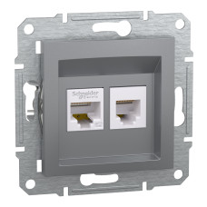 Розетка компьютерная RJ45 кат.5Е Asfora сталь ABS [EPH4900162] Шнейдер Электрик