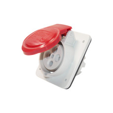 Силовая розетка 3P+E 16А 400В встраиваемая IP44 красная [GW62209H] IEC 309 HP GEWISS