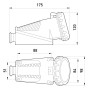Силовая розетка 3P+N+PE 32А 400В стационарная IP67 красная [2646-137] E.NEXT