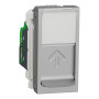 Розетка компьютерная RJ45 категория 5UTP 1 модуль алюминий [NU341030] ABS-UV Unica New Шнейдер Электрик
