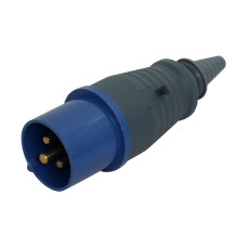 Силовая вилка 2P+PE 16А 230В переносная IP44 синяя [HPC-P013-016-3-IP44-U] UEC