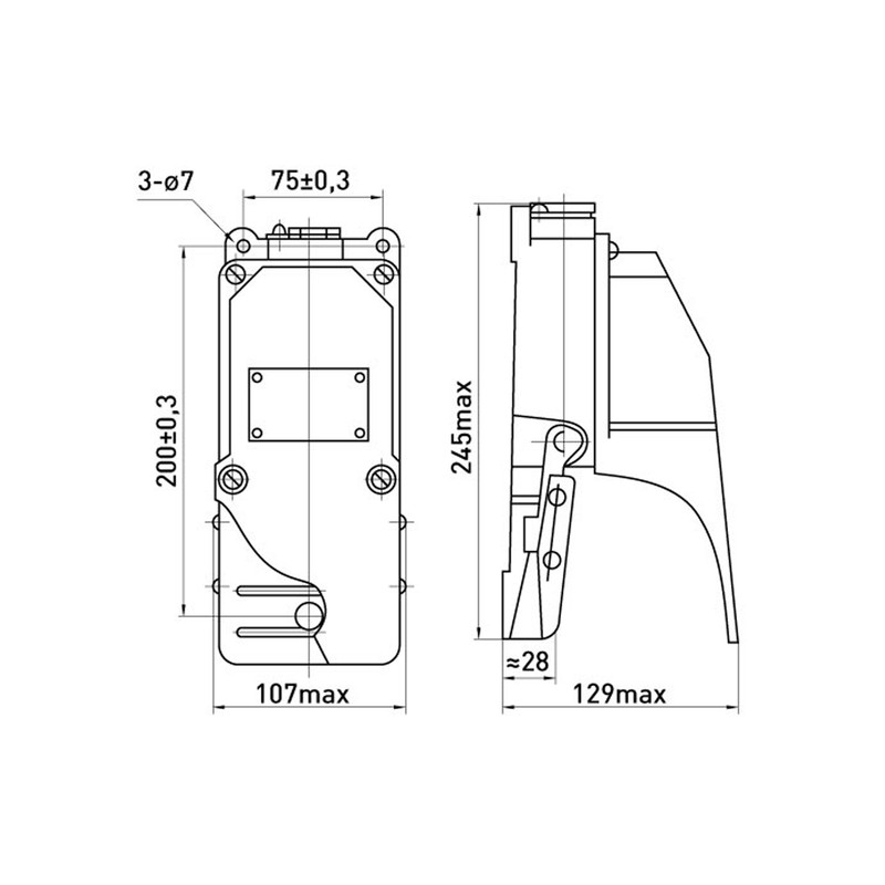 Вимикач ножний 5A 250V AC металевий з захистом сірий [p0810153] e.fs.03 E.NEXT