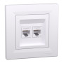 Розетка комп'ютерна з рамкою RJ45 UTP кат.6 Asfora біла ABS [EPH4800121] Електрик шнейдер