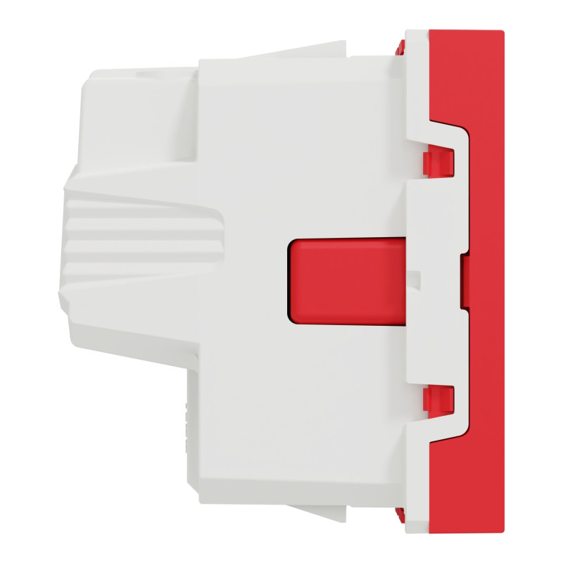 Розетка с з/к и шторками 16А Красный 45х45х40mm PC [NU303703] Unica New Schneider Electric