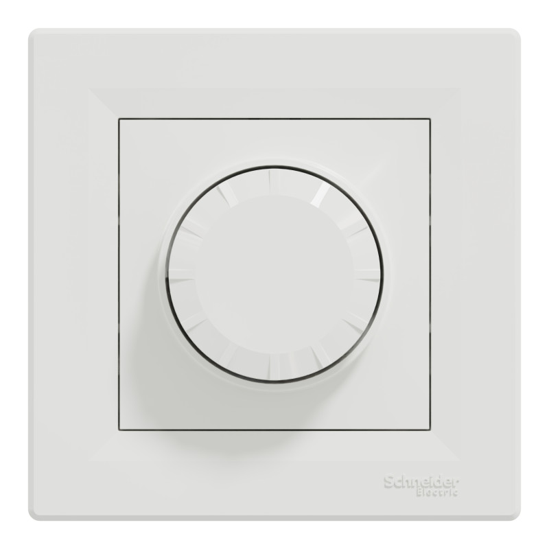 Поворотный LED диммер RC 3-370Вт ASFORA 83x83x47mm белый [EPH6800121] Schneider Electric