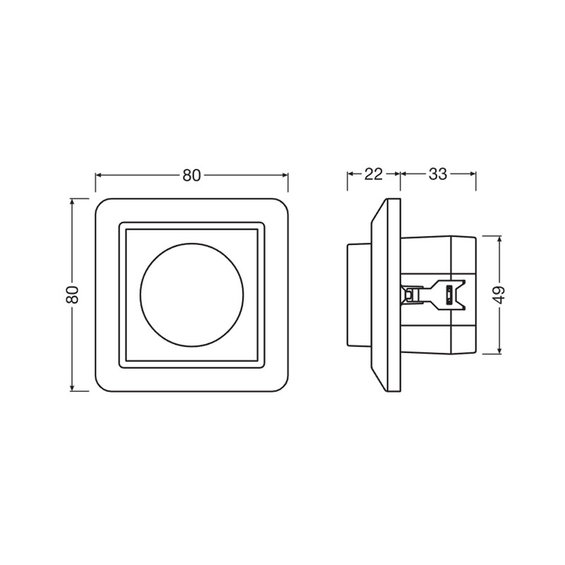 Светорегулятор поворотный 2,7W 230V регулировка белого освещения 80x80x53mm белый [4058075837522] Ledvance MCU SELECT DALI-2 EXC TW