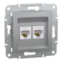 Розетка компьютерная RJ45 UTP кат.5Е Asfora алюминий ABS [EPH4400161] Шнейдер Электрик