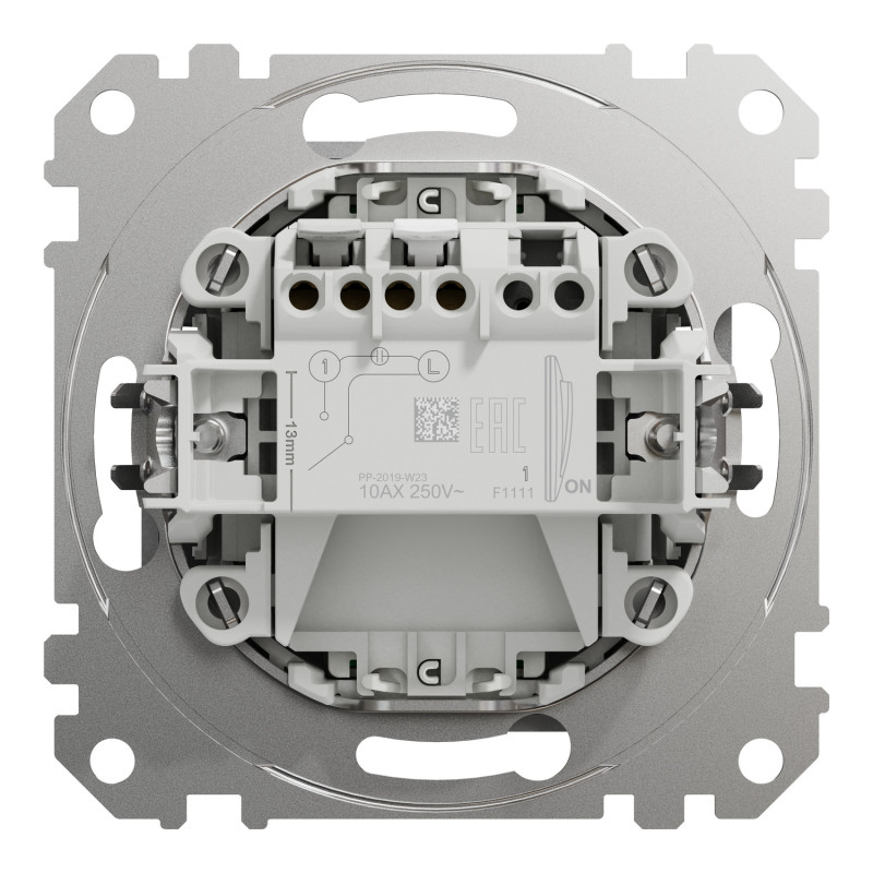 Картковий вимикач 10А Алюміній 73х73х45mm ABS-UV [SDD113121] Sedna Design & Elements Schneider Electric